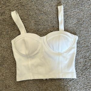 White corset top with pads and zip back!